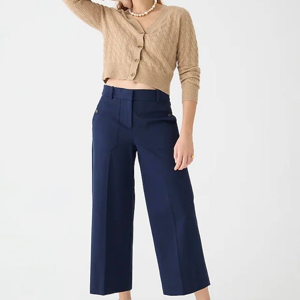 J.Crew Women’s Navy Blue Sydney Wide-Leg Pant Size 12T
